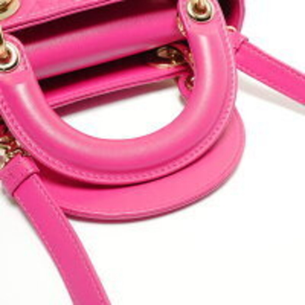 Christian Dior Lady Lambskin Shoulder Bag Pink - Picture 12 of 13
